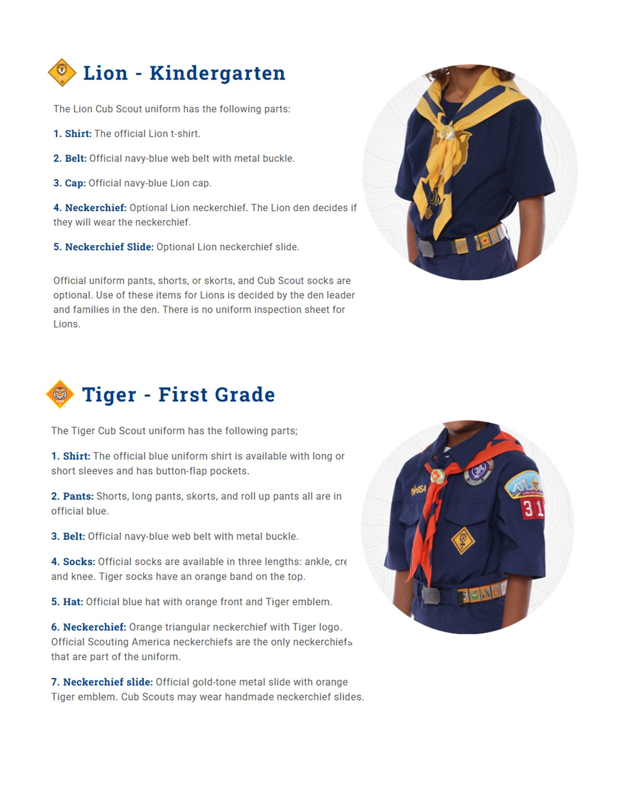 Uniforms – Cub Scout Pack 138